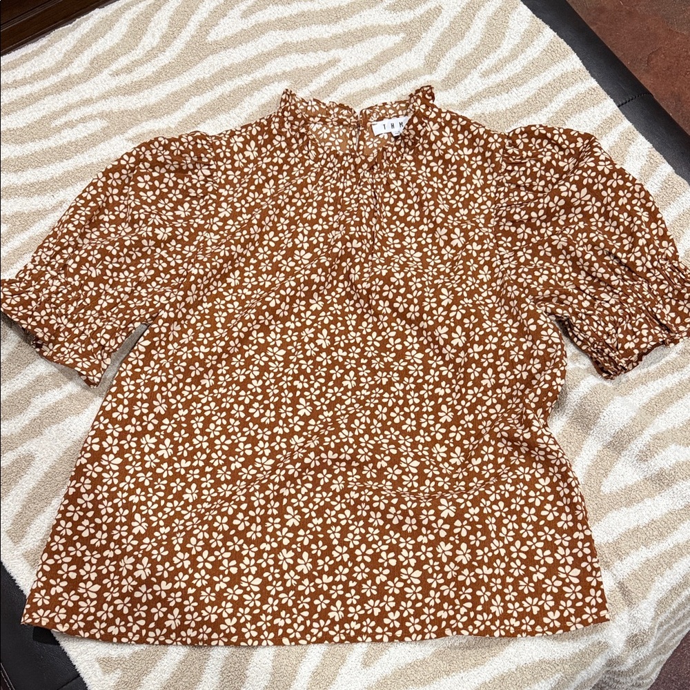 THML Brown Floral Women's Top